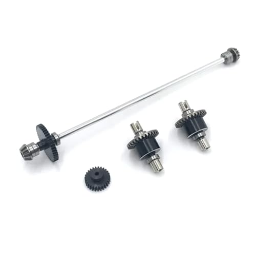 GTFRUQAS RC Ersatzteile Für WLtoys 1/12 124016 124017 124018 124019 124010 Metall Differential Zentrale Shift Montage Motor Zähne Reduktion Getriebe RC Auto Upgrade Teile(Silver) von GTFRUQAS