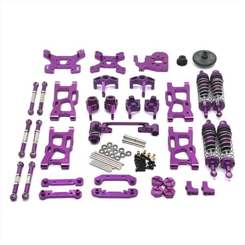 RC Ersatzteile Für WLtoys 1/14 144001 144002 144010 1/12 124017 124019 124007 Für RIaarIo XDKJ-001 XDKJ-006 AM-X12 RC Auto Metall Upgrade Teile Modifiziertes Zubehör(Purple) von GTFRUQAS