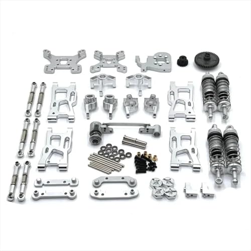 GTFRUQAS RC Ersatzteile Für WLtoys 1/14 144001 144002 144010 1/12 124017 124019 124007 Für RIaarIo XDKJ-001 XDKJ-006 AM-X12 RC Auto Metall Upgrade Teile Modifiziertes Zubehör(Silver) von GTFRUQAS
