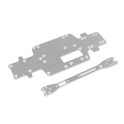 GTFRUQAS RC Ersatzteile Für WLtoys 1/28 284161 284010 284131 K989 K979 K969 P929 P939 Metall Für Chassis Boden Platte Und Zweite Boden Platte RC Auto Upgrade Teil(Silver) von GTFRUQAS