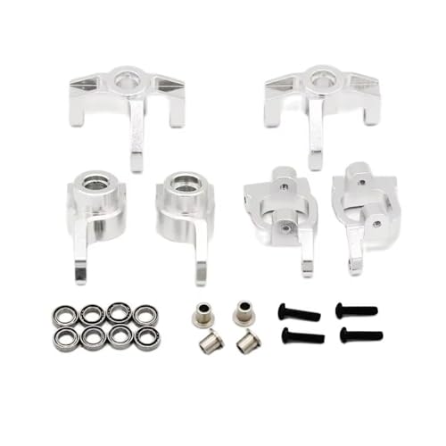 GTFRUQAS RC Ersatzteile Für WLtoys 124008 124010 144001 144010 124016 124017 124018 124019 1/12 1251 1252 1253 RC Lenkung Cup C Hinterrad Sitz Teile RC Auto Zubehör(Silver) von GTFRUQAS