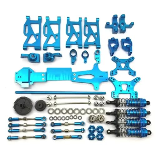 RC Ersatzteile Für WLtoys Für 144001 1/14 RC Auto Upgrade Metall Ersatzteile Kompletter Satz Metallteile RC Auto Upgrade Teile Zubehör Ersatz(Blue) von GTFRUQAS
