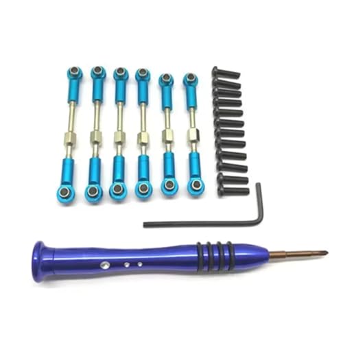 GTFRUQAS RC Ersatzteile Für WLtoys Für A959-B A979-B A959 A969 A979 K929 Upgrade Metall Verstellbare Stangen Schraubendreher RC Auto Upgrade Teile Zubehör Ersatz(Blue) von GTFRUQAS