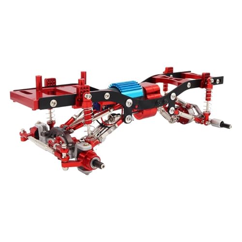 GTFRUQAS RC Ersatzteile Für WPL 1/16 C14 C24 C24-1 Metallrahmen-Chassis-Kit Mit Achsengetriebe, Stoßdämpferreifen, RC-Auto-Upgrade, Ersatzteile, Radstand, Montagezubehör(Frame 1) von GTFRUQAS