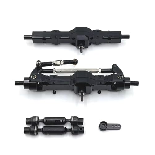 RC Ersatzteile Für WPL C74 C14 C24 C34 C54 B14 B24 1/16 1/10 RC Auto Metall Vorne Hinterachse Und Antriebswelle Servo Arm Set Upgrade Teile Zubehör(Black) von GTFRUQAS