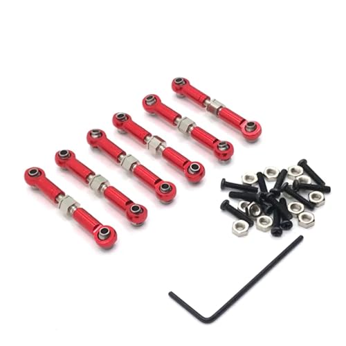 RC Ersatzteile Für Wltoys 1/18 184011 A949 A959 A969 A979 K929 Metall Linkage Zugstange Vorne Hinten Servo Link Spurstange RC Auto Upgrade Ersatzteile(Red) von GTFRUQAS