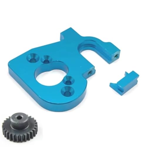 GTFRUQAS RC Ersatzteile Für Wltoys 144001 124018 124019 RC Auto Upgrades Teile Zubehör Metall Motor Halterung Mit 27T Motor Getriebe(Blue) von GTFRUQAS
