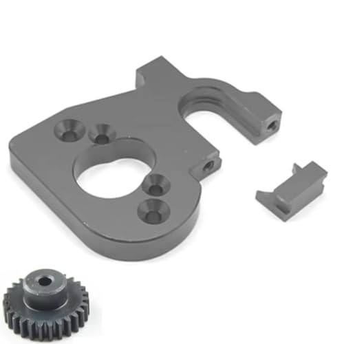 GTFRUQAS RC Ersatzteile Für Wltoys 144001 124018 124019 RC Auto Upgrades Teile Zubehör Metall Motor Halterung Mit 27T Motor Getriebe(Gray) von GTFRUQAS