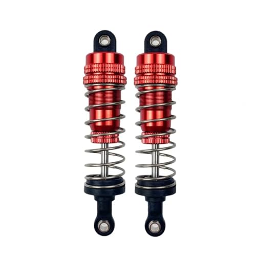 GTFRUQAS RC Ersatzteile Für Wltoys 144001 1316 Mobil 1/14 RC Crawler Kursus Singkat Truk 2 Buah Peredam Kejut Depan Belakang Logam Aluminium Für Upgrade(Red) von GTFRUQAS
