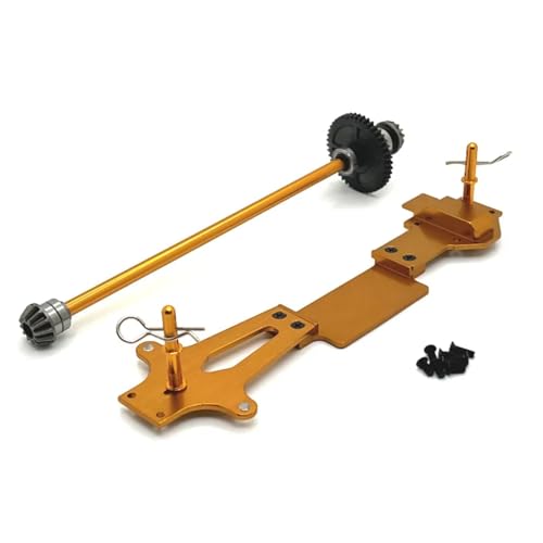 GTFRUQAS RC Ersatzteile Für Wltoys 144001 144002 144010 144016 144018 Für RIaarIo 1/14 RC Auto Metall Zweite Boden Bord Zentrale Antriebswelle Upgrade Teile Zubehör(Yellow) von GTFRUQAS