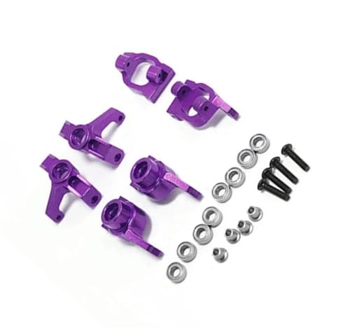 RC Ersatzteile Für Wltoys 144010 144001 144002 124007 124008 124016 124017 124018 124019 Metall Lenkblöcke C-Hub Carrier RC Auto Upgrades Teile Refit Zubehör(Purple) von GTFRUQAS