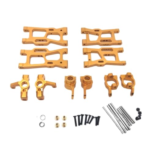 GTFRUQAS RC Ersatzteile Für Wltoys 144010 144001 144002 124016 124017 124018 124019 RC Autoteile Metall-Upgrades Für Schwingarm-Lenkschalenlager 6er-Pack(Yellow) von GTFRUQAS