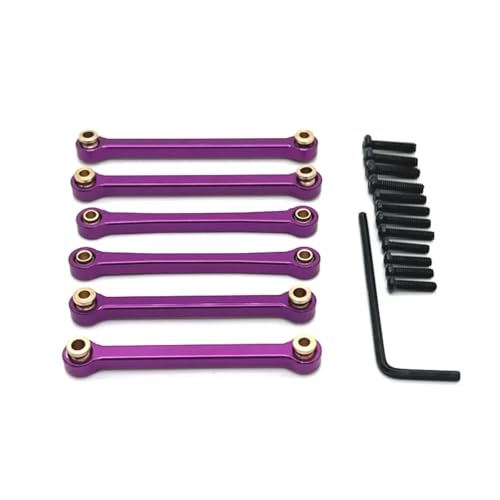 GTFRUQAS RC Ersatzteile Für Wltoys 144016 144018 1/14 RC Auto Metall Lenkung Link Stange Spurstange Linkage Set Upgrade DIY Teile Geändert Zubehör(Purple) von GTFRUQAS