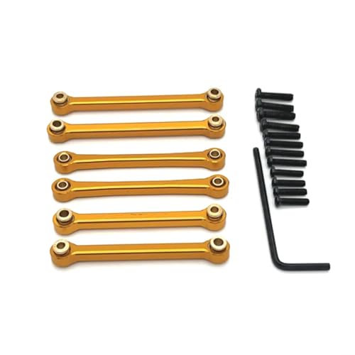 GTFRUQAS RC Ersatzteile Für Wltoys 144016 144018 1/14 RC Auto Metall Lenkung Link Stange Spurstange Linkage Set Upgrade DIY Teile Geändert Zubehör(Yellow) von GTFRUQAS