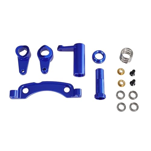 GTFRUQAS RC Ersatzteile Für ZD Für Racing DBX-10 10427S 9106S 1/10 RC Auto Metall Lenkung Montage Fernbedienung Autos Upgrade Teile Geändert Zubehör(Blue) von GTFRUQAS