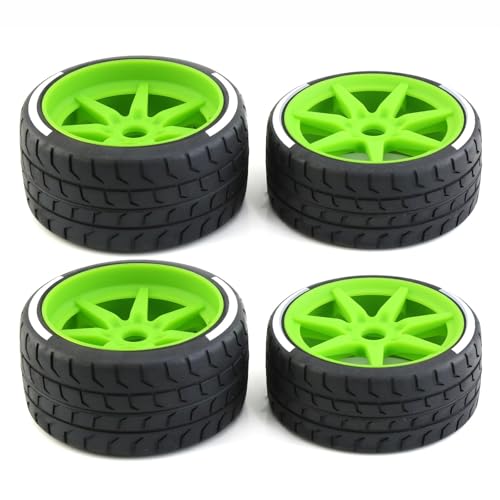 RC Ersatzteile Für Arrma 1/7 Für Firebird Für Felony Für Fsr Für Flying God Für Mustang GT Für Flat Running Da DA GT Reifen Racing Highway Reifen Reifen 17mm Rad Sechskant(Green) von GTFRUQAS