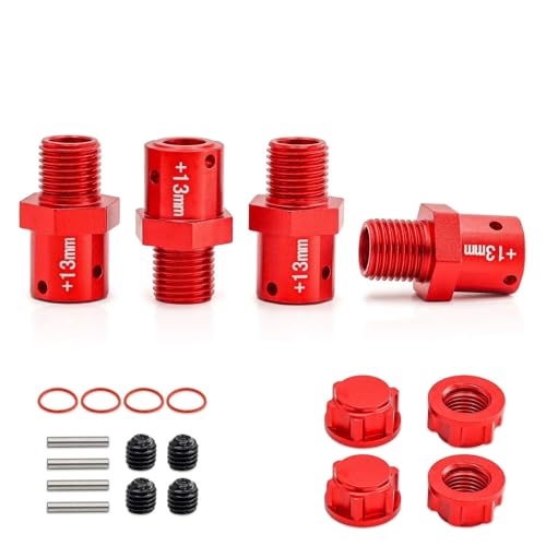 RC Ersatzteile Für Arrma 6S 1/8 Für Kraton Für Typhon Für Outcast 1/7 Für Infraction Für Limitless Für Mojave Für Felony 17 Mm Erweiterter Rad-Sechskant-Nabenadapter + 10/13 Mm(Red,Widen 13mm) von GTFRUQAS