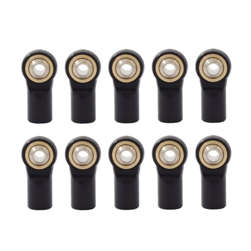 RC Ersatzteile Für Axial Für SCX10 D90 D110 Für Tamiya CC01 Für Racing 1/10 RC Crawler Auto 10 Stücke Metall M4 20 MM Aluminium Link Spurstangenkopf Kugelgelenk(Black) von GTFRUQAS