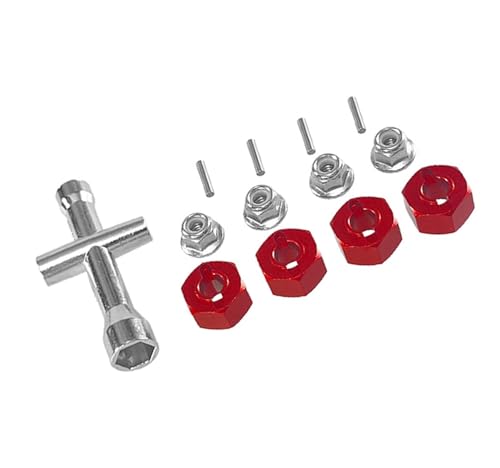 RC Ersatzteile Für Hyper Go Für MJX 1/14 14209 14210 H14BM 14301 14302 14303 H14MK 1/16 16207 H16bm Fernbedienung Auto Upgrade Kreuz Schraubenschlüssel Hex Set M4 Mutter Teile(Red) von GTFRUQAS
