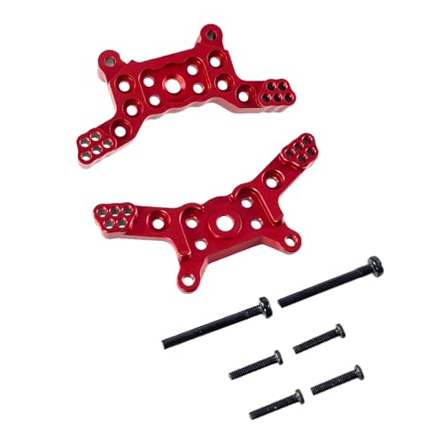 RC Ersatzteile Für Hyper Go Für MJX 1/14 H14BM 14209 14210 14170B 14180B Metall Upgrade Teile RC Auto Vorderen Und Hinteren Stoßdämpfer Turm Ersatz RC Auto Zubehör(Red) von GTFRUQAS