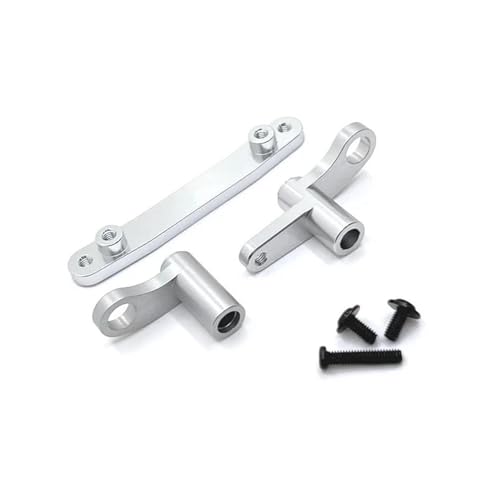 RC Ersatzteile Für SCY 16101 16104 16102 16103 16106 16201 Für JJRC Für Q130A Q130B Q141 Q117 1/16 Metall Lenkung Vorne Hinten Körper Mount Post RC Auto Upgrade Teile(Silver,Steering Assembly) von GTFRUQAS