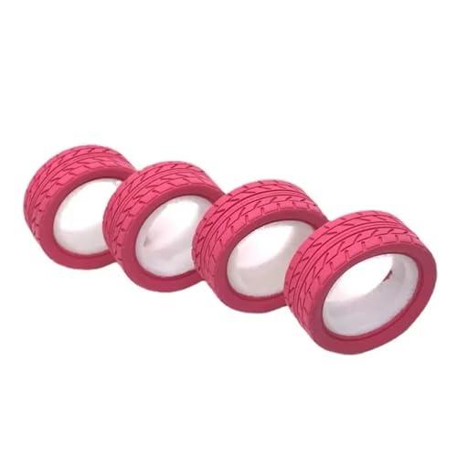 RC Ersatzteile Für Sakura Für Traxxas Für Hsp Für Tamiya Für Hpl Für Kyosho Für RedCat 1/10 RC 4Pcs 65mm On-Road Drift Touring Auto Gummi Reifen Rad Reifen(Pink) von GTFRUQAS