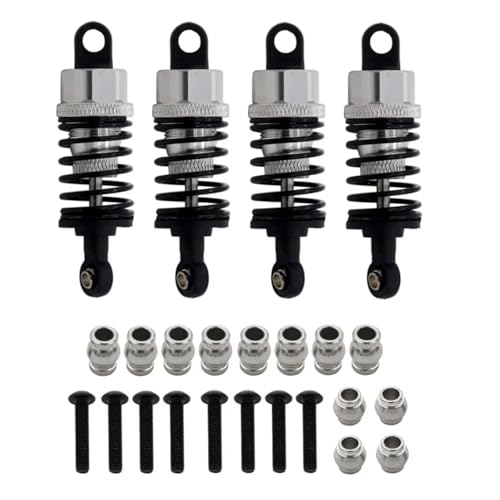RC Ersatzteile Für Tamiya Für TT-01 Für TT-02 M05 M06 M03 1/10 Metall Stoßdämpfer Öl Dämpfer Set RC Auto Upgrade DIY Teile Geändert Zubehör(Silver,4pcs) von GTFRUQAS