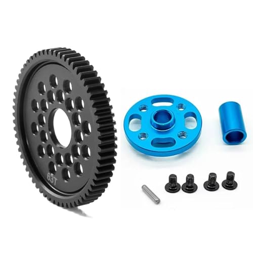 RC Ersatzteile Für Tamiya Für TT-02 Für TT02 1/10 Metall 63T 64T 66T 68T 71T 54500 RC Auto Spur Getriebe Und Getriebe Montieren High Speed ​​Gear Set Upgrade Teile(63T) von GTFRUQAS