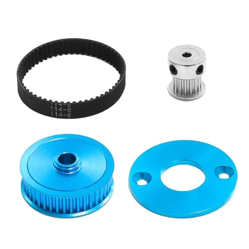 RC Ersatzteile Für Tamiya Für TT02 Für TT-02 1/10 Geräuscharm Gürtel Stick 16T 40T Übertragung Getriebe RC Auto DIY Ändern Upgrade Teile Zubehör(Blue) von GTFRUQAS