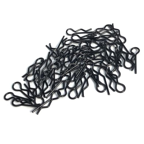 RC Ersatzteile Für Traxxas Für SCX10 1/5 1/6 1/7 1/8 1/18 1/12 1/16 1/14 RC Autos Shell Körper Clips Pins R Schnallen Feste RC Auto Teile Auto Zubehör 50 Stücke(Black,1-18) von GTFRUQAS