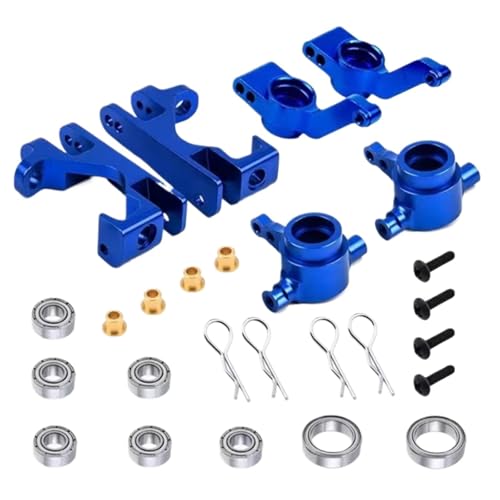 RC Ersatzteile Für Traxxas Für Slash 4X4 1/10 Metall Lenkung Block Caster Block C-Hub Stummel Achse Träger Mit Kugellager RC Auto Teile(Blue) von GTFRUQAS