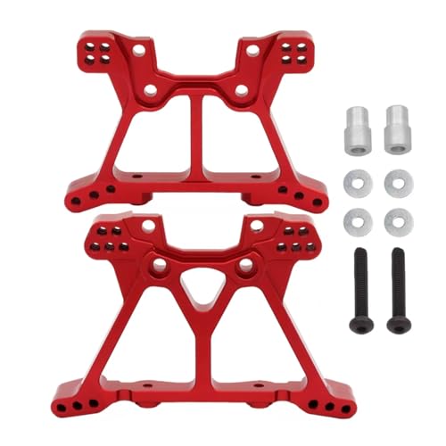 RC Ersatzteile Für Traxxas Für Slash 4x4 4WD 1/10 Metall Vorne Hinten Shock Tower Set 6838 6839 RC Auto Ersatz Upgrade Teile Ersatz Teile(Red) von GTFRUQAS