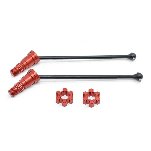 RC Ersatzteile Für Traxxas Für X-Maxx 6S 8S 1/5 Für Monster Truck 2/4 Stücke Metall Vordere Und Hintere Antriebswelle CVD RC Auto Upgrades Teile Zubehör(Red,2pcs) von GTFRUQAS
