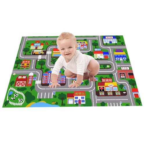 GTFYUDGH Bodenmatte für Baby, Kinder Spielen Mat | Kinderspiele sensorische Babybodenspiel Mat - Großer Teppichkriech -Kleinkind -Aktivitäten, Innenspiele im Freien im Freien für Heimreisespiele für von GTFYUDGH