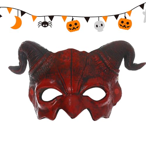 GTFYUDGH Halloween Gesichtsmaske für Erwachsene,Gruselige Halloween Halbmaske Kostüm | Grusel Party Cosplay Kopfzier Für Festumzüge Partys Und Feste von GTFYUDGH