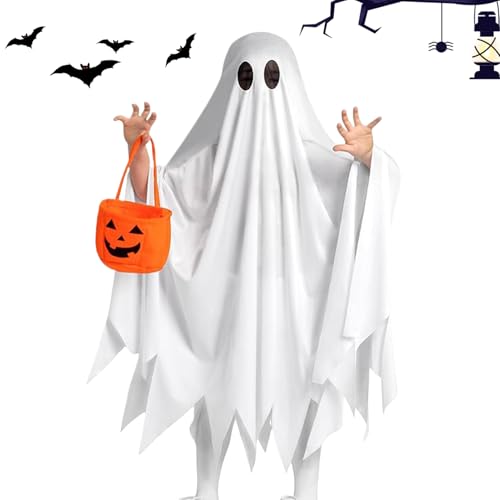 GTFYUDGH Kinder Halloween Kostüm | Weißer Gespensterumhang Kinderkostüm | Spuk Poncho-Outfit Für Mädchen Schule Fasching Kinderfeste Geburtstag Weihnachten GTFYUDGH Kinder Halloween Kostüm | Weißer Gespensterumhang Kinderkostüm | Spuk Poncho-Outfit Für Mädchen Schule Fasching Kinderfeste Geburtstag Weihnachten von GTFYUDGH