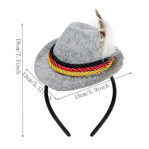 GTFYUDGH Oktoberfest Stirnband Damen | Bierfest Kostüm Accessoire,Retro Filz Hutbänder Für Frauen Zu Oktoberfest Und Halloween Veranstaltungen von GTFYUDGH