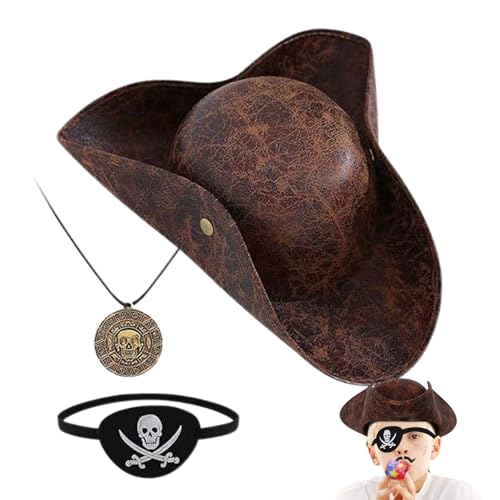 GTFYUDGH Piratenkostüm Set - Piratenhut Augenklappe Kostüm Dekoration | Retro-Outfit Kunstleder Szenen Requisite Für Erwachsene Und Jugendliche GTFYUDGH Piratenkostüm Set - Piratenhut Augenklappe Kostüm Dekoration | Retro-Outfit Kunstleder Szenen Requisite Für Erwachsene Und Jugendliche von GTFYUDGH