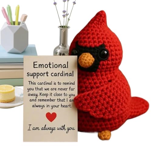 GTFYUDGH Positives Häkeltier Emotionale Handgefertigte Häkelvögel - Kleine Inspirierende Häkeltier Vogel Deko - Feiertage Valentinstag Geburtstag Frauen Kolleginnen Freundinnen von GTFYUDGH