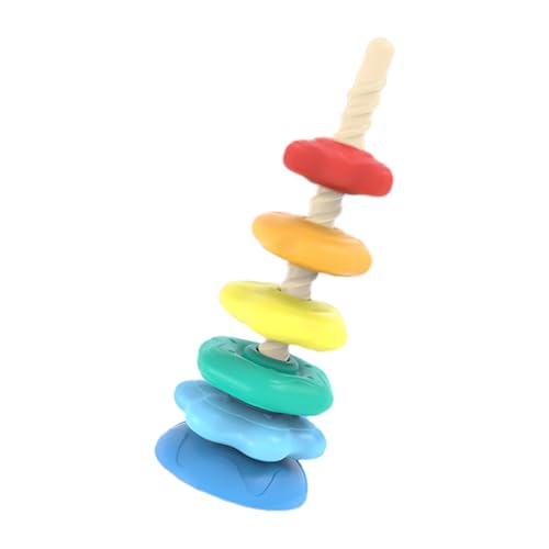 GTFYUDGH Ring Stapelspiel, Drehbarer Ringstapel Babyspielzeug, Aktivitätswürfel Regenbogenturm Fühlen Spielen Motorik Spielen Lernen Geburtstagsgeschenk von GTFYUDGH
