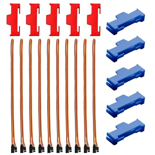 GTIWUNG 10 Stück Seitliche Schnallenclip Rot & Blau, Servo Clip Sicherung Clip Kabelschnallenclip, für Servokabel Stecksystem + 10 Stück RC Servo Verlängerungskabel 30CM 60 Kerne Servo Kabel GTIWUNG 10 Stück Seitliche Schnallenclip Rot & Blau, Servo Clip Sicherung Clip Kabelschnallenclip, für Servokabel Stecksystem + 10 Stück RC Servo Verlängerungskabel 30CM 60 Kerne Servo Kabel von GTIWUNG
