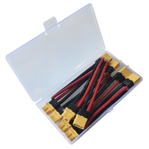 GTIWUNG 5 Paar XT60H Männlich Weiblich Stecker mit Kabel 100mm 12AWG Silikon Draht, XT60H Steckverbinder Buchse und Stecker mit Cable für RC Lipo Batterie FPV Drohne GTIWUNG 5 Paar XT60H Männlich Weiblich Stecker mit Kabel 100mm 12AWG Silikon Draht, XT60H Steckverbinder Buchse und Stecker mit Cable für RC Lipo Batterie FPV Drohne von GTIWUNG