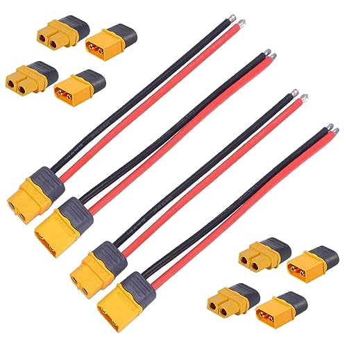 GTIWUNG 2 Paar XT60H Stecker mit Kabel 15cm 12AWG Silikon Draht, 4 Paar XT60H Batterie Anschlüsse, XT60-H Mantelgehäuse Stecker, XT-60 Männlich Weiblich Stecker Buchse mit für RC Lipo Akku, Gelb GTIWUNG 2 Paar XT60H Stecker mit Kabel 15cm 12AWG Silikon Draht, 4 Paar XT60H Batterie Anschlüsse, XT60-H Mantelgehäuse Stecker, XT-60 Männlich Weiblich Stecker Buchse mit für RC Lipo Akku, Gelb von GTIWUNG