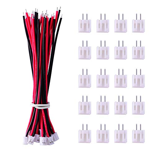 GTIWUNG 20 Paare JST Steckverbinder, JST 2.0 mm 2-poliger Stecker mit 80mm Kabeldraht, JST 2.0 PH 2 Pin-Verbindungsstecker, 2-Pin Connector Plug Male & Female GTIWUNG 20 Paare JST Steckverbinder, JST 2.0 mm 2-poliger Stecker mit 80mm Kabeldraht, JST 2.0 PH 2 Pin-Verbindungsstecker, 2-Pin Connector Plug Male & Female von GTIWUNG