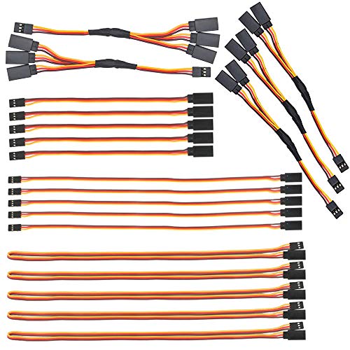 GTIWUNG 20 Stück JR Style Servoverlängerung 22AWG 60 Kerne,10cm 15cm 30cm Servokabel 3Pin Verlängerungskabel, Servokabelbaum, RC 1 bis 2 Y Kabelbaum, RC 1 bis 3 Servosplitterkabel GTIWUNG 20 Stück JR Style Servoverlängerung 22AWG 60 Kerne,10cm 15cm 30cm Servokabel 3Pin Verlängerungskabel, Servokabelbaum, RC 1 bis 2 Y Kabelbaum, RC 1 bis 3 Servosplitterkabel von GTIWUNG