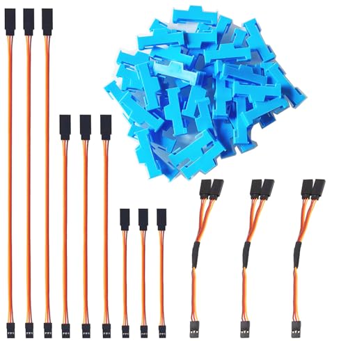 GTIWUNG 40 Stück Seitliche Schnallenclip Blau, Servo-Verlängerungskabel Schnallenclip, Servo Clip Sicherung Clip Kabelschnallenclip, für Servokabel Stecksystem + 12 Stück RC Servo Verlängerungskabel GTIWUNG 40 Stück Seitliche Schnallenclip Blau, Servo-Verlängerungskabel Schnallenclip, Servo Clip Sicherung Clip Kabelschnallenclip, für Servokabel Stecksystem + 12 Stück RC Servo Verlängerungskabel von GTIWUNG