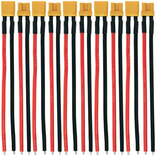 GTIWUNG 5 Paar XT30-U Stecker mit Kabel 10cm 16AWG Silikon Draht, XT30 Steckverbinder Weiblich/Männlich mit Gehäuse, XT30 Plug Male Female Connector für RC Lipo Batterie FPV Drohne GTIWUNG 5 Paar XT30-U Stecker mit Kabel 10cm 16AWG Silikon Draht, XT30 Steckverbinder Weiblich/Männlich mit Gehäuse, XT30 Plug Male Female Connector für RC Lipo Batterie FPV Drohne von GTIWUNG