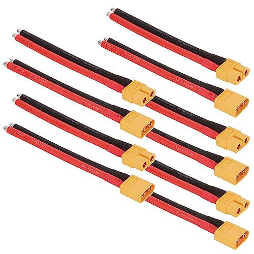 GTIWUNG 5 Paar XT60 Stecker Männlich und Weiblich mit Kabel 10cm 12AWG Silikon Draht, XT-60 Male Female Anschluss mit Kabel für RC Lipo Batterie Kabel Drohne GTIWUNG 5 Paar XT60 Stecker Männlich und Weiblich mit Kabel 10cm 12AWG Silikon Draht, XT-60 Male Female Anschluss mit Kabel für RC Lipo Batterie Kabel Drohne von GTIWUNG