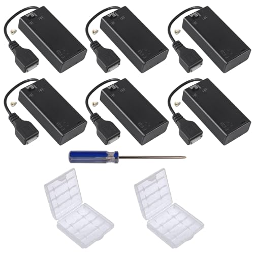 GTIWUNG 6 Stück 2AA Batteriehalter USB Schalter,3V USB Buchse,2x1,5V AA Batteriefach Box Halter EIN/Aus Schalter für RC Cars LED Licht,mit 2 Stücke Batteriebox aus Kunststoff & Schraubendreher GTIWUNG 6 Stück 2AA Batteriehalter USB Schalter,3V USB Buchse,2x1,5V AA Batteriefach Box Halter EIN/Aus Schalter für RC Cars LED Licht,mit 2 Stücke Batteriebox aus Kunststoff & Schraubendreher von GTIWUNG
