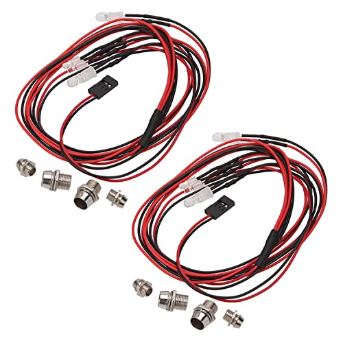GTIWUNG RC LED Licht Kits, RC Auto LED Licht, 4 LED(2 Rot + 2 Weiß), RC Car Teile für alle RC Modellspielzeug 1/8 1/10 Modell Drift Car Vehicle von GTIWUNG